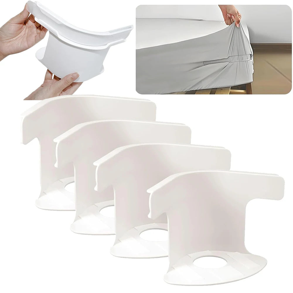 Bedsheet Corner Tightener Clips with Heavy-Duty Mattress Straps