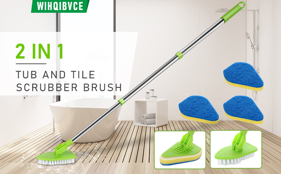 Adjustable Telescopic Cleaning Brush with Interchangeable Heads