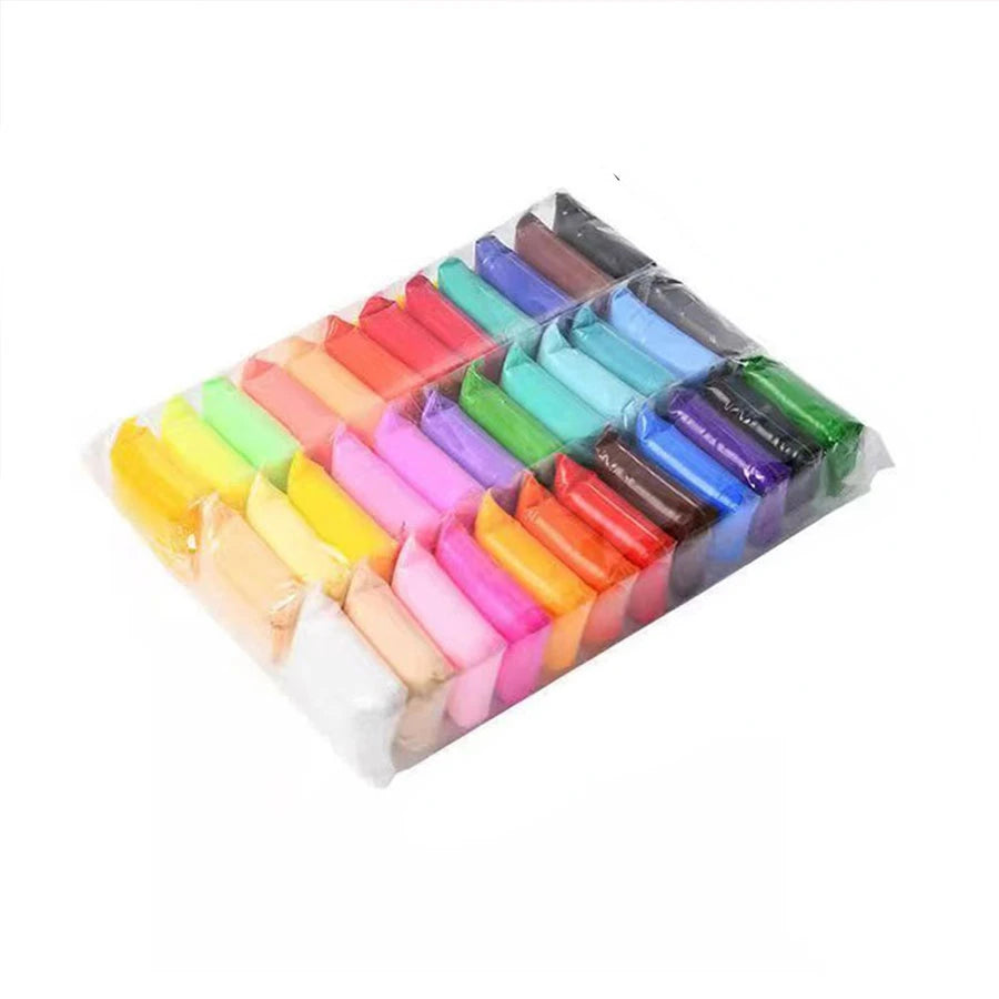 36-Color Air-Dry Modeling Clay Set with Carving Tools