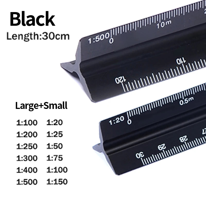 Triangular Scale Ruler 30cm – 6 Precision Scales for Drafting & Architecture