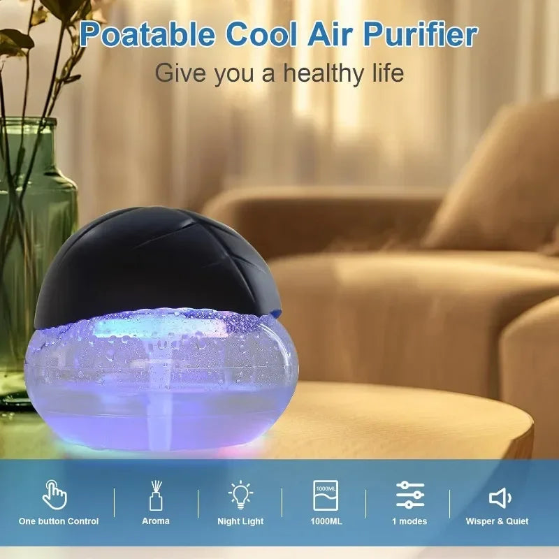 Water-Based Air Purifier with LED Mood Light