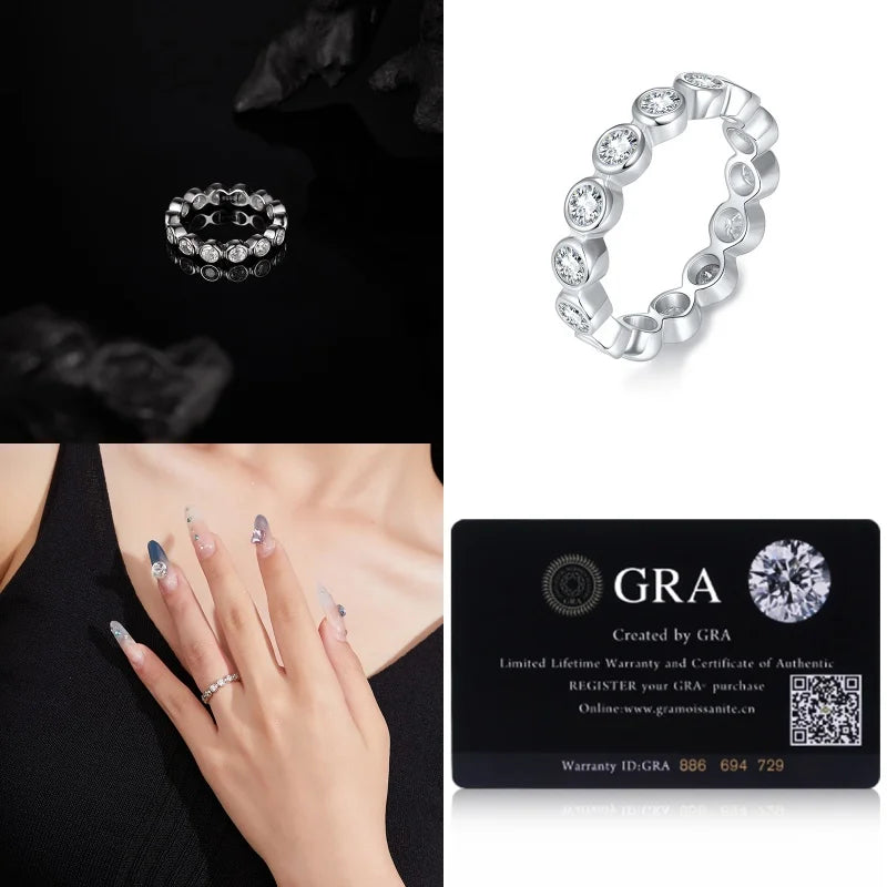 Elegant Moissanite Solitaire Ring in Sterling Silver