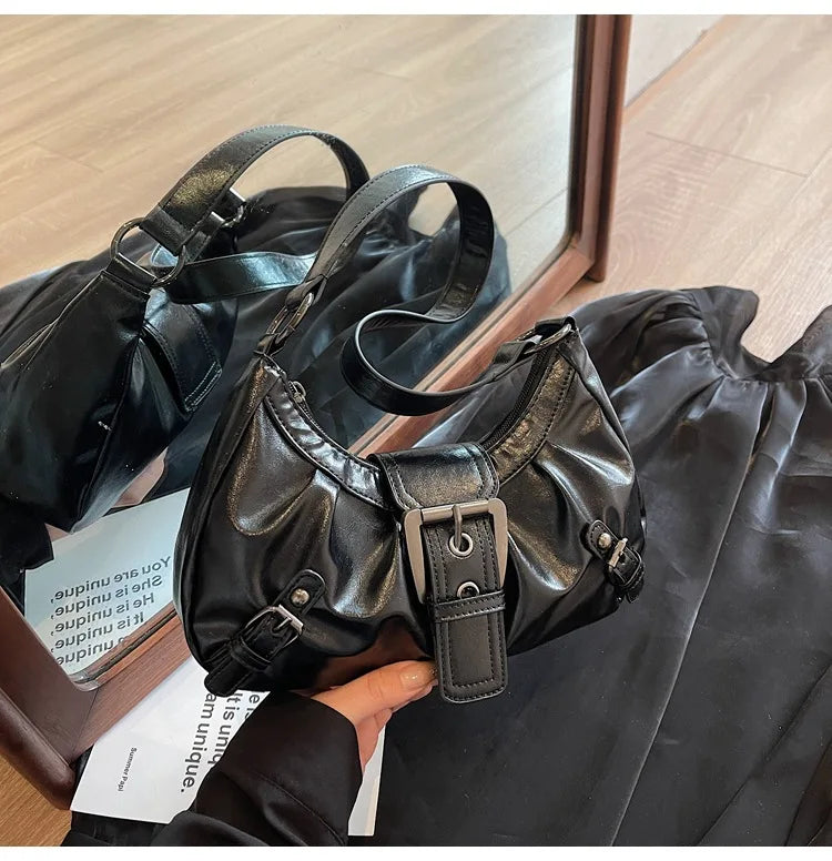 Y2K Retro Pleated Hobo Shoulder Bag