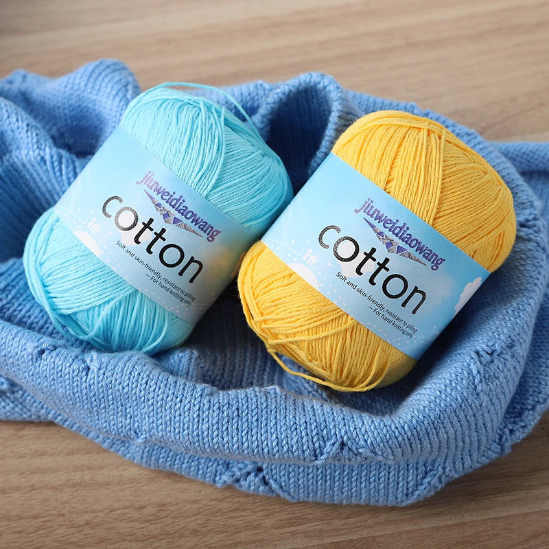 Premium 100% Cotton Yarn – Medium-Fine Weight for All-Season Knitting