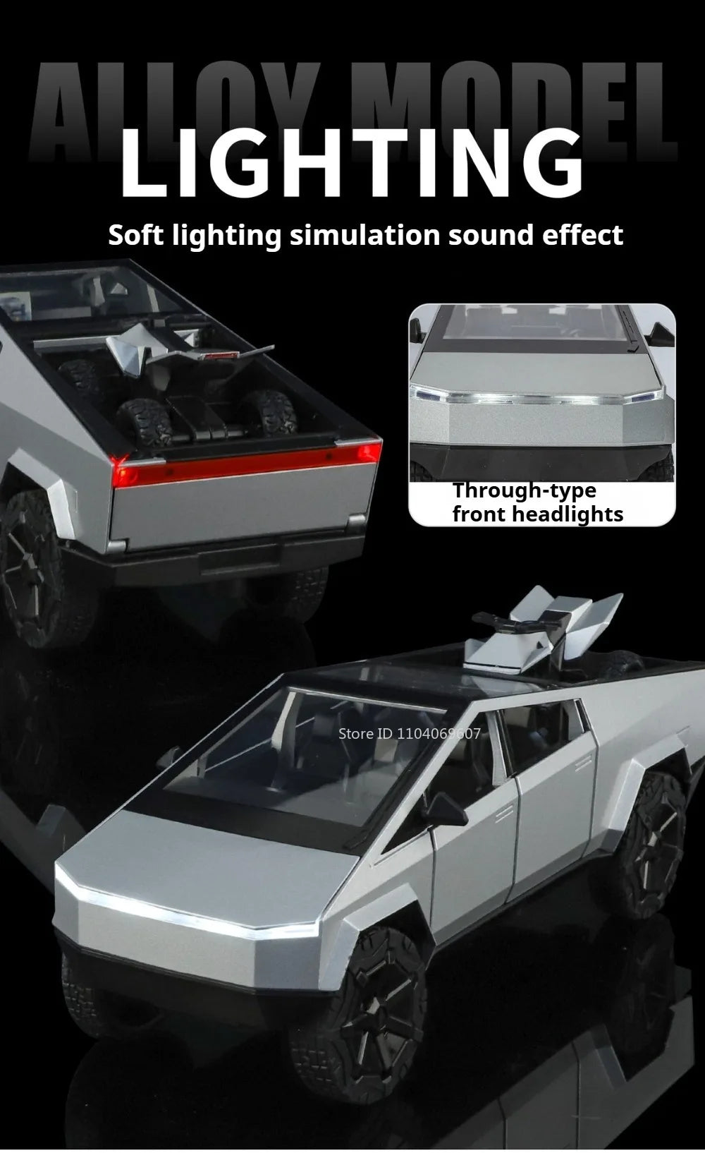 1:24 Diecast Pickup Truck and RV Camper Set with Lights and Sounds