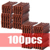A stack of 100 pieces of universal emergency tubeless tire repair kit in reddish-brown color.