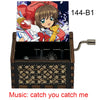A wooden music box featuring a Cardcaptor Sakura character, with the title Catch You Catch Me visible.