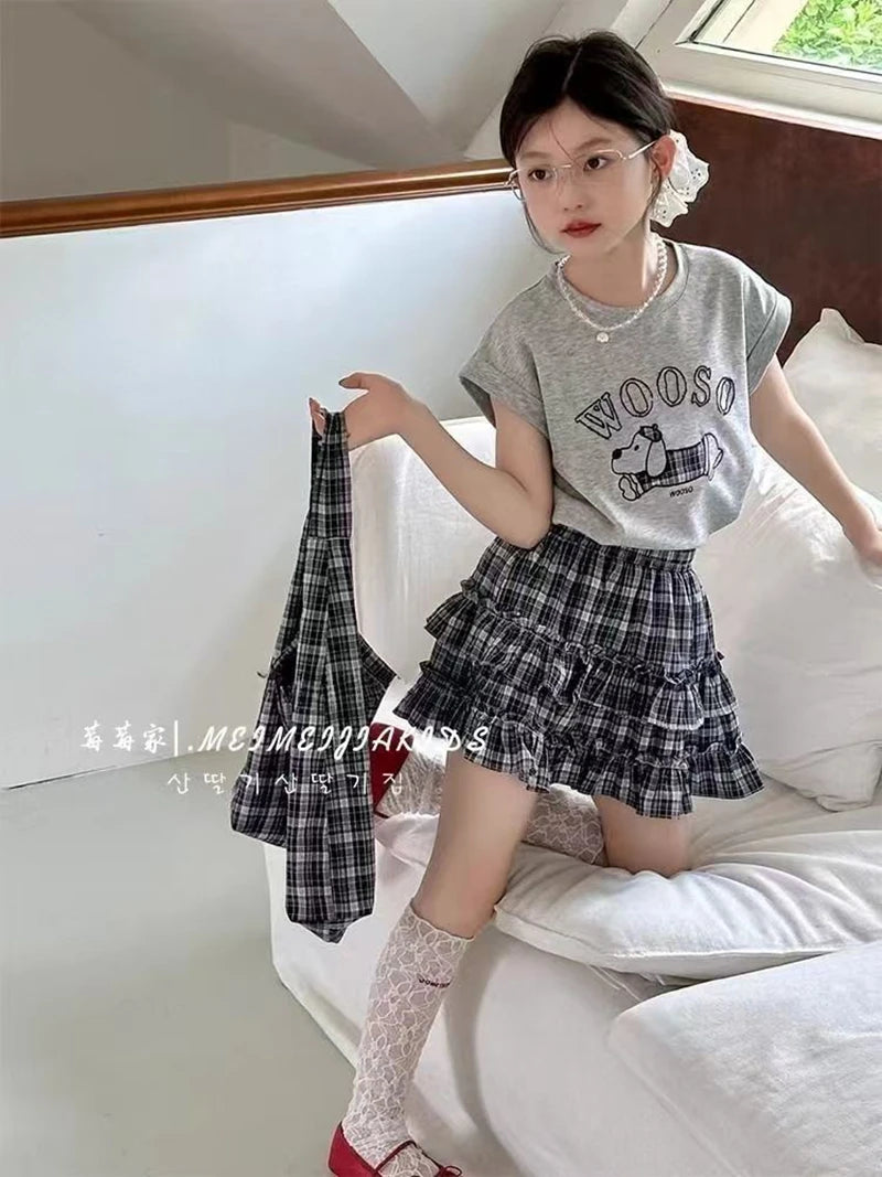 Kids' Summer T-Shirt and Ruffle Skirt Set