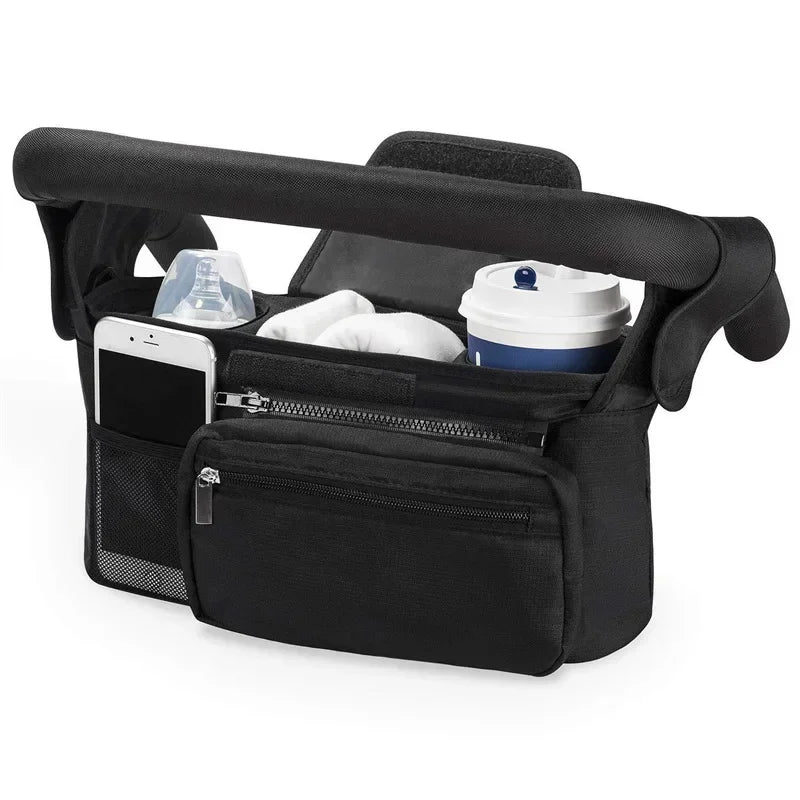 Universal Stroller Organizer with Insulated Cup Holders and Detachable Phone Bag