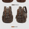 Vintage Canvas Backpack with Leather Accents – Large Capacity Travel & Laptop Bag