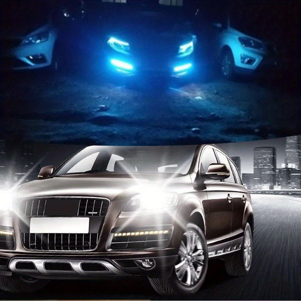 Universal Car LED Daytime Running Lights – Flexible 6-SMD Bulbs (White or Ice Blue, DC 12V)