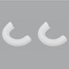 A pair of white TPE front bumper tow hook covers for a Ford F-150.