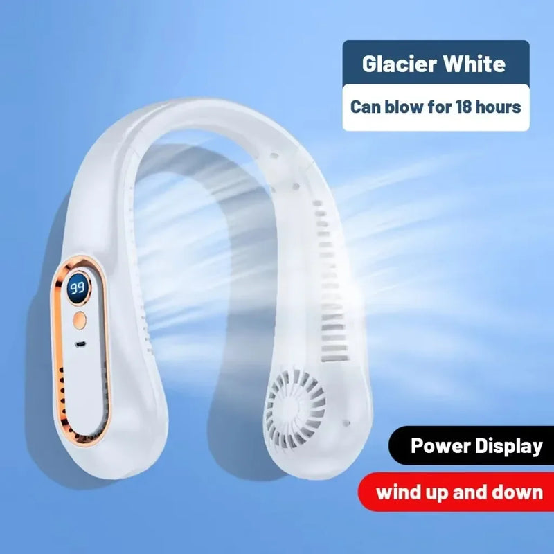 Ventilador de Cuello Sin Aspas Portátil con Pantalla Digital