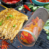 Stainless Steel Rolling Grill Basket for Outdoor BBQ