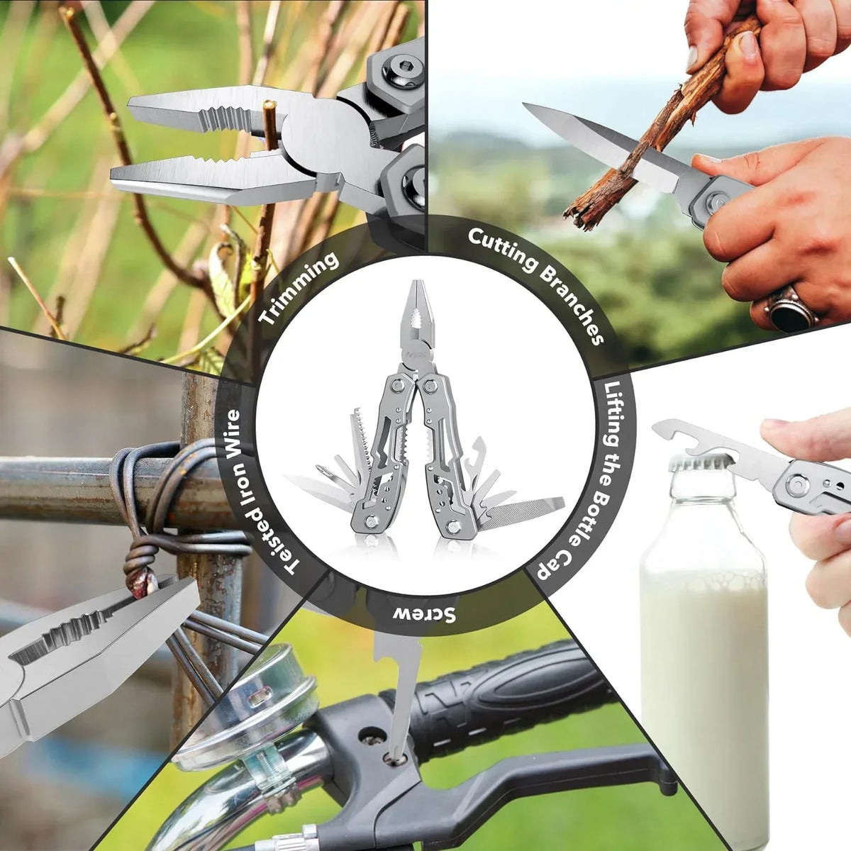 14-in-1 Folding Multi-Tool with Stainless Steel Pliers