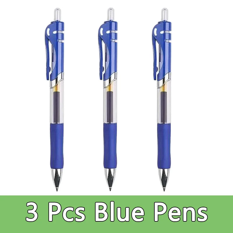 Smooth 0.5mm Gel Pen Set with Refills (Black, Blue, Red)
