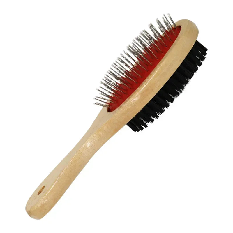 Wooden Double-Sided Pet Grooming Comb