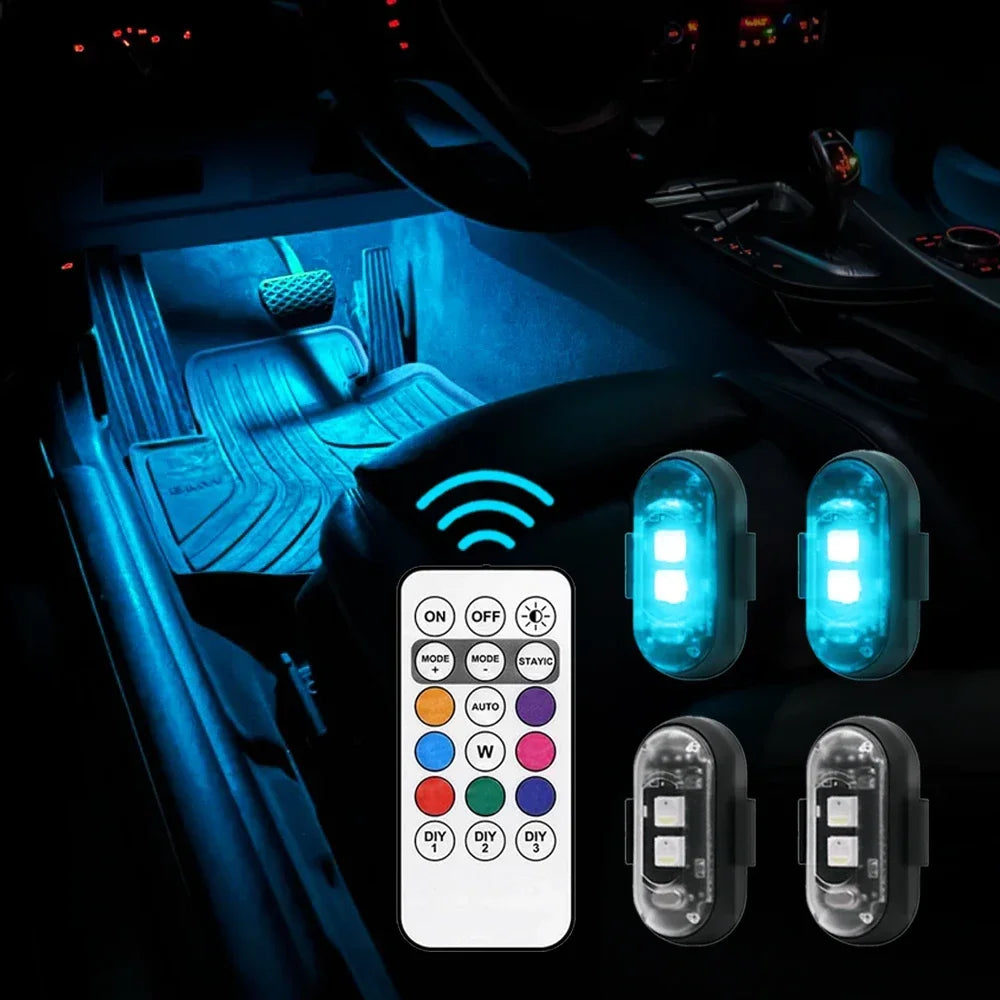 Rechargeable RGB LED Footwell Light with Remote