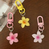 Transparent Floral Keychain with D-Buckle Charm