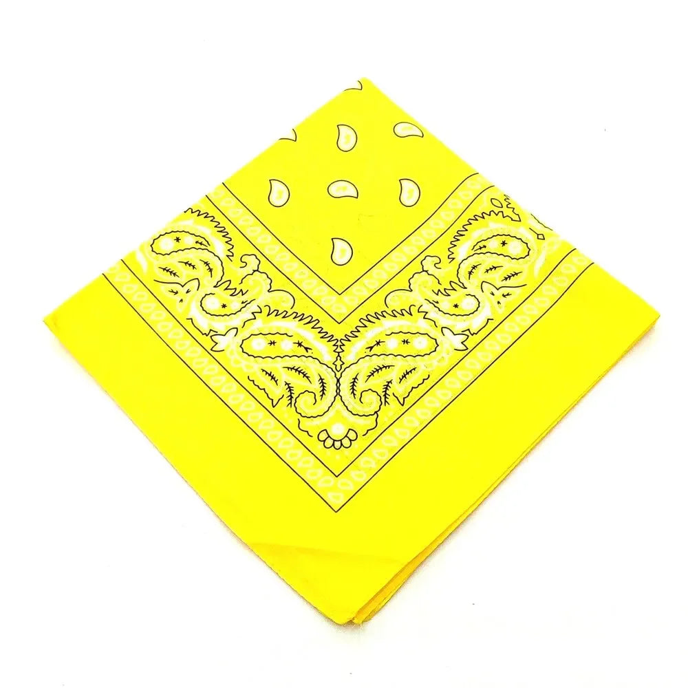 Paisley Bandana Square Scarf – 55cm Cotton Blend for Men and Women
