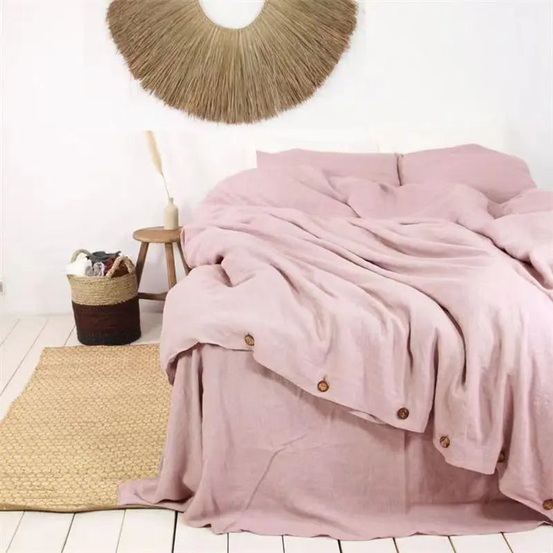 100% French Linen Duvet Cover - Natural, Breathable & Soft