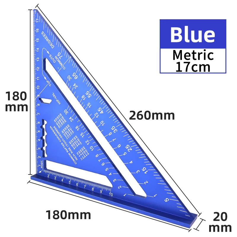 7-Inch Aluminum Alloy Triangle Ruler for Precision Marking