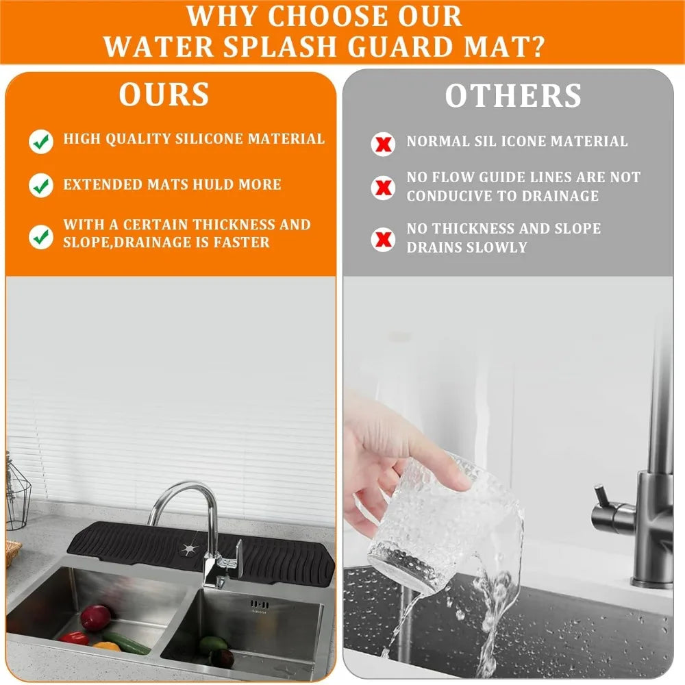 Silicone Kitchen Sink Splash Guard & Drainage Mat