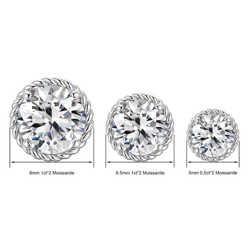 Pendientes de Moissanite con Baño de Oro de 14K
