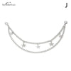 Silver multi-layer chain strap featuring small star pendant charms