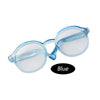 Pair of transparent blue plastic sunglasses for dolls