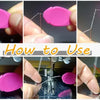Demonstration of how to use a 6-piece needle threader set for hand and machine sewing.