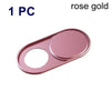 One piece of rose gold ultra-slim magnetic webcam cover for laptops, tablets, and phones.