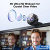 4K Ultra HD Webcam with Built-In Microphone