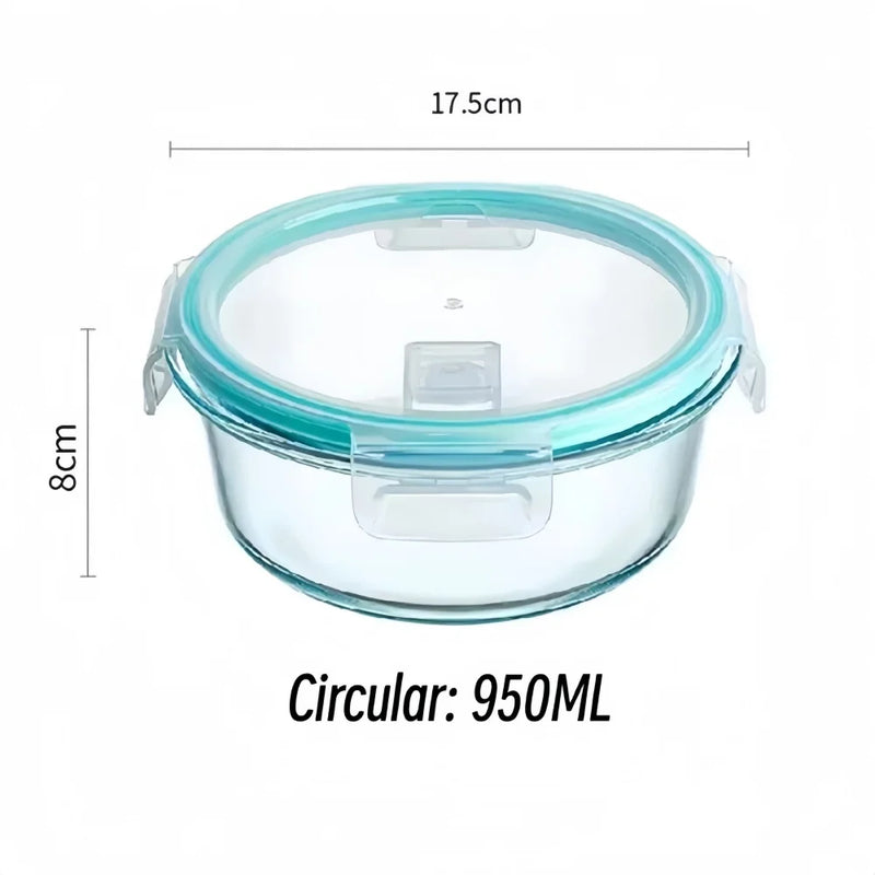 Tupperware de Vidrio Borosilicato Rectangular con Tapa Hermética