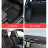 Various car mats, including floor mats, trunk mats, seat cushions, and dashboard mats, made with 3M Velcro tape.