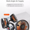 A multi-angle air supply fan with three heads and a diffuser shown on a stand.