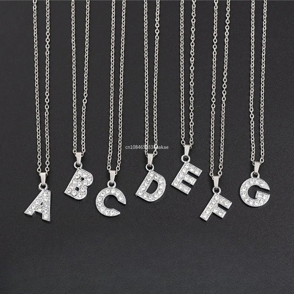 Initial Letter Pendant Necklace with Stainless Steel Chain