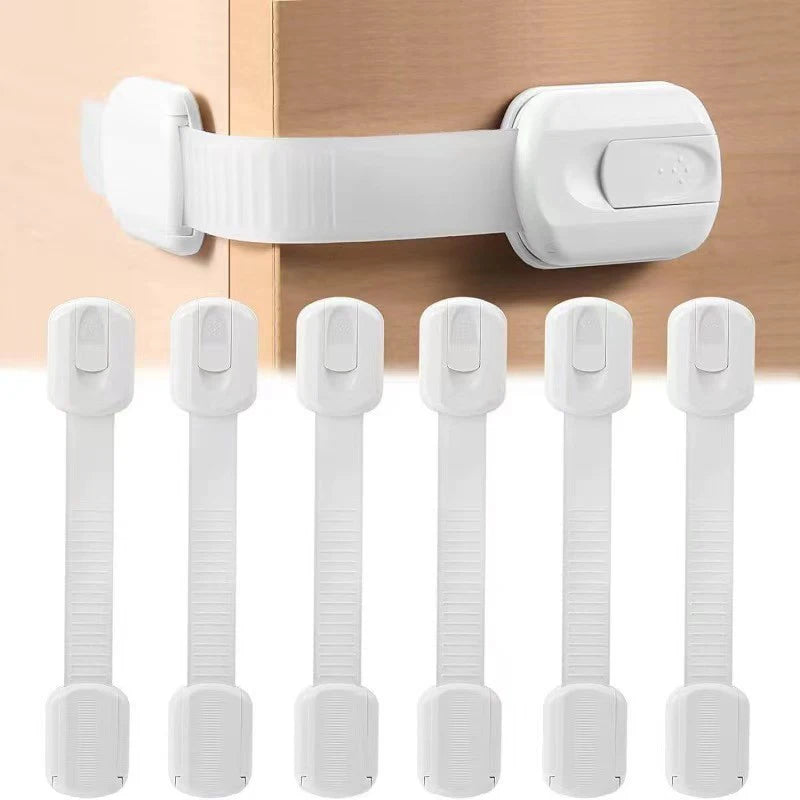 Adjustable Child Safety Cabinet Locks with Adhesive Strips