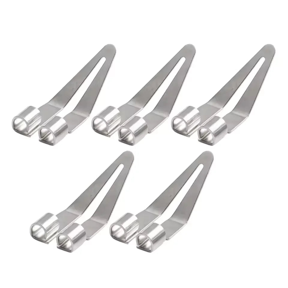 A set of four plastic welding repair pliers with smooth tips.