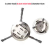 A silver steel wire trimmer brush head with a 15cm diameter and a 0.5cm inner hole is shown.