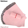 A stack of 50 pink waterproof poly mailer shipping bags.