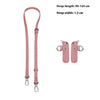 Pink leather mini bag strap set with alloy buckles and adjustable length