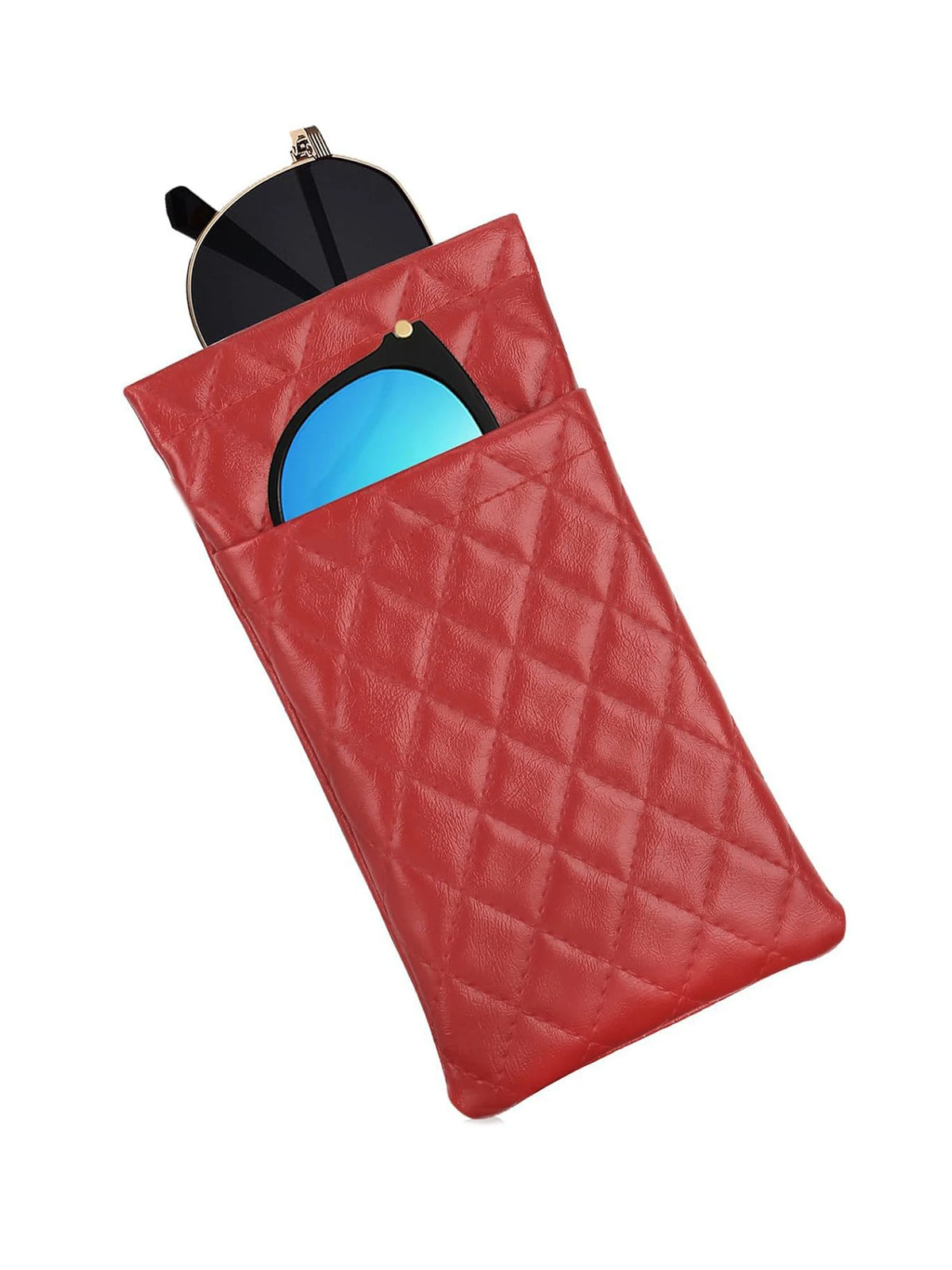 Double-Layer PU Leather Glasses Case with Soft Lining