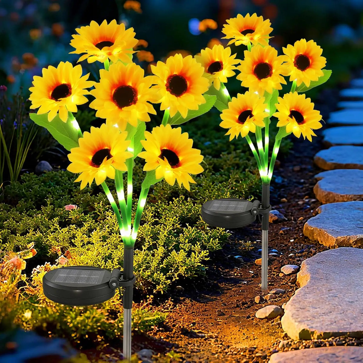 Solar Sunflower Garden Lights