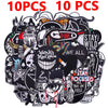 A variety pack of 10 embroidered punk patches featuring skulls, symbols, and text for DIY clothing customization.