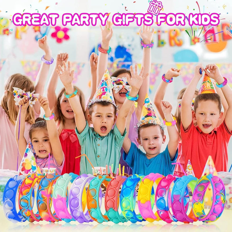 Pop-It Bracelet Fidget Set (12-Pack)