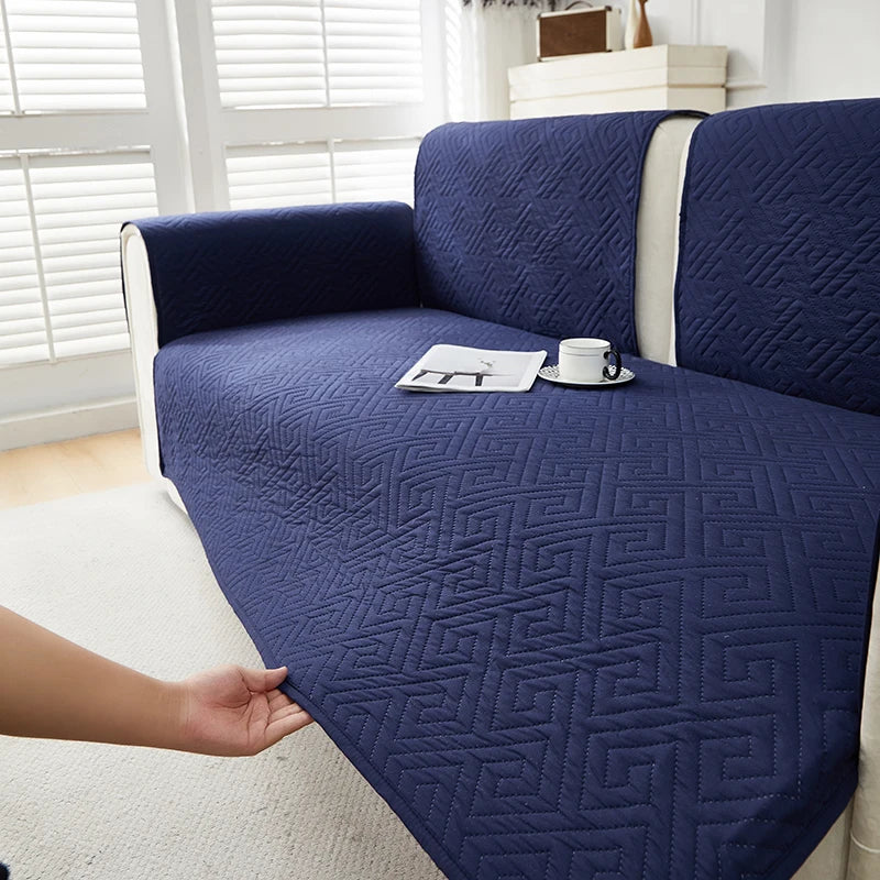 Geometric Quilted Sofa Cover – Soft, Stretchable Protection for Any Seat