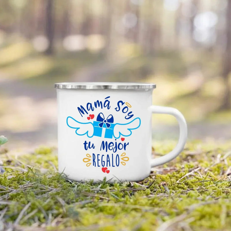 Mug de Camping en Émail « Meilleurs Parents »