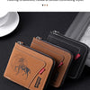 Vintage Waxed Leather Bifold Wallet with Coin Pocket