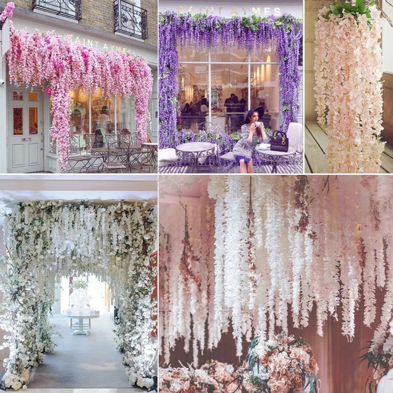 Artificial Wisteria Vine Garland for Wedding & Home Décor
